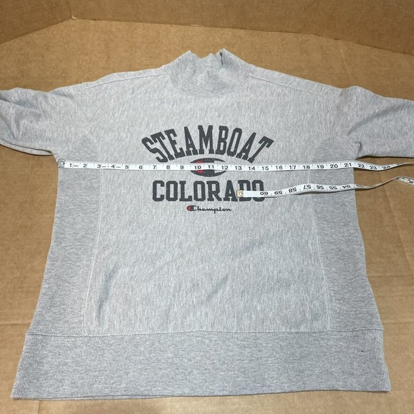 Champion Reverse Weave Womens Sweatshirt Size Medium, Grey, Steamboat Colorado - Picture 8 of 11